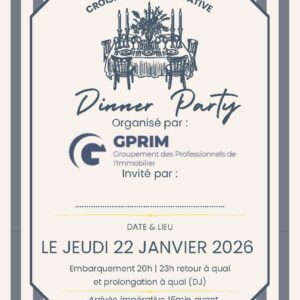 Blue and White Illustrated Birthday Dinner Party Invitation-4